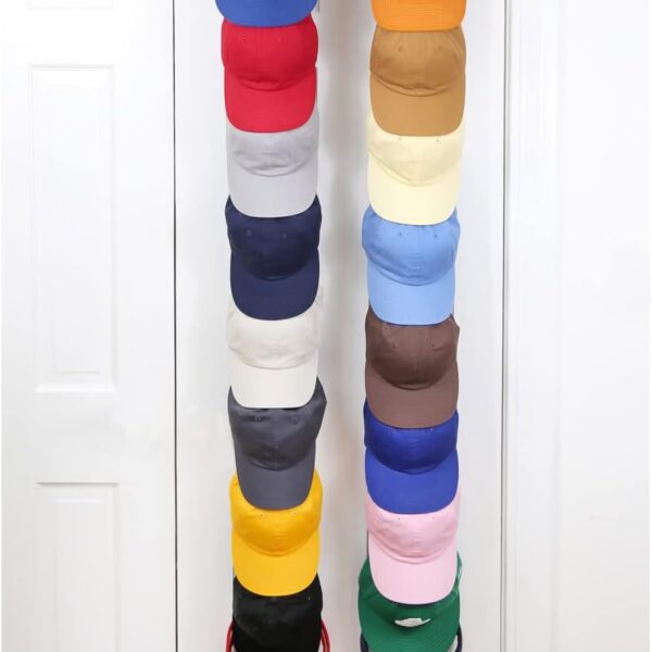 Over-Door Hat Organiser Holds 40 Caps (White)