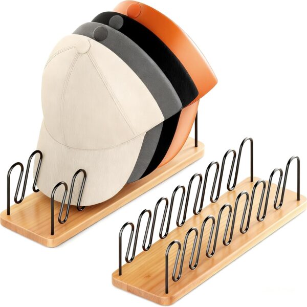 2-Pack Wood and Metal Hat Rack