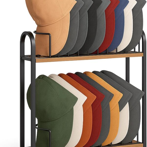 2-Tier Tabletop Cap Storage Display Rack