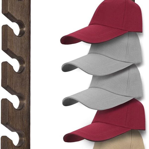 Wooden Wall-Mounted Cap Display Unit (2 Pack)