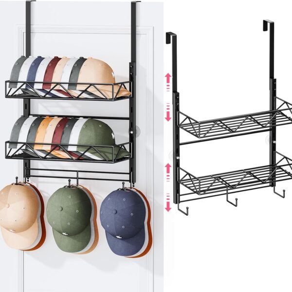 3-Tier Over-Door Hat Stand with Baskets