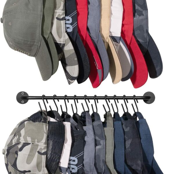 Wall-Mounted Hat Rack with 20 Hooks (Set of 2)